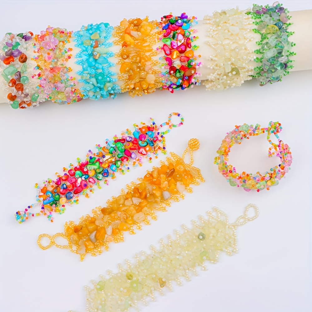 Bohemian Stone Bracelet 3pcs Pack Ethnic Style Adjustable Elastic Bead